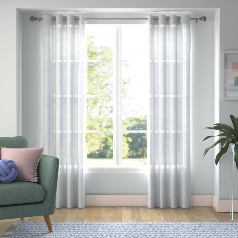 Wayfair Basics® Solid Sheer Grommet Single Curtain Panel & Reviews